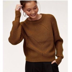 Aritzia | Wilfred | Merino Wool Pointelle Cable Knit Sweater